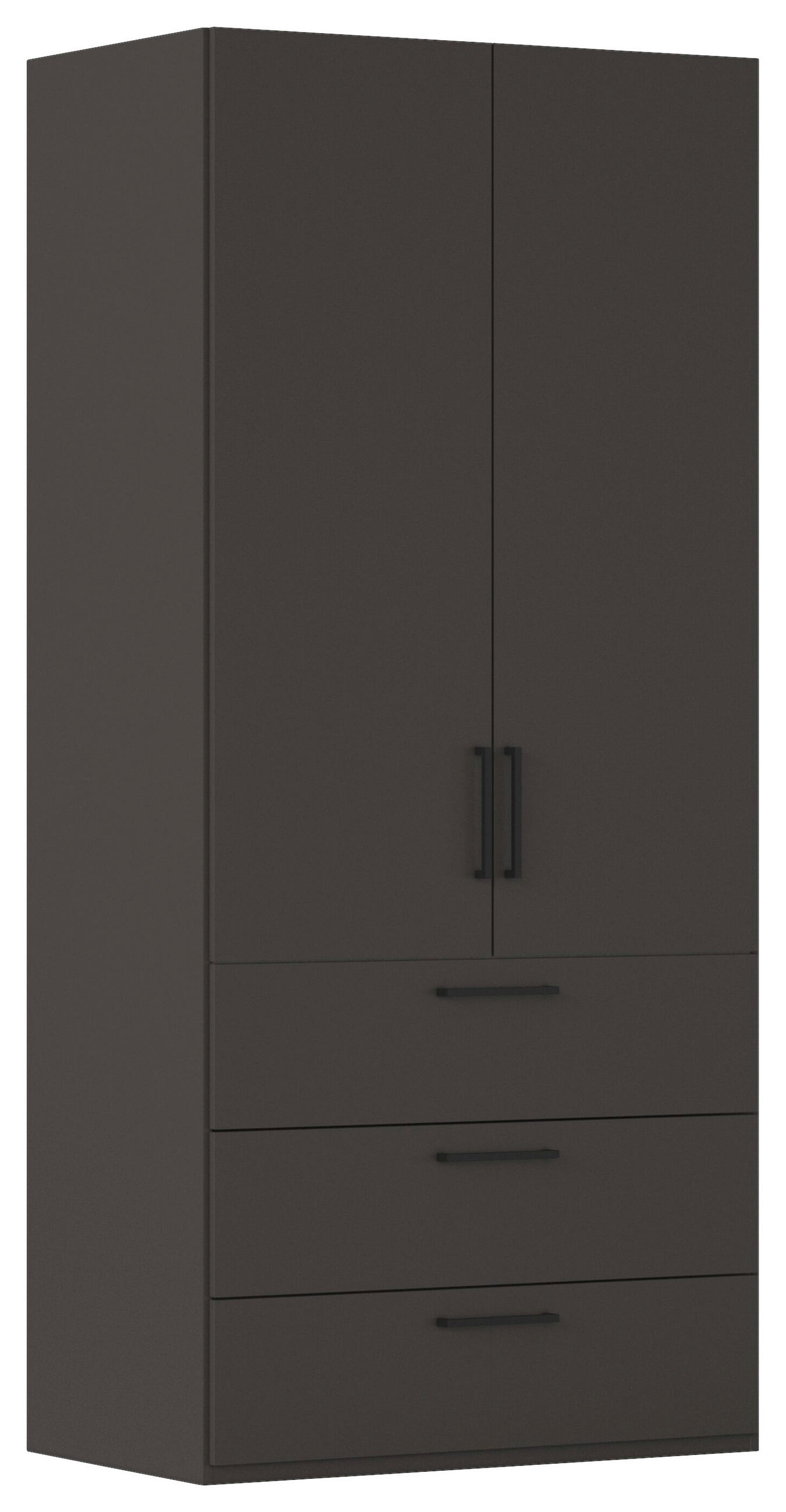 DREHTÜRENSCHRANK 101/235/61 cm,  in Graphitfarben, 2-türig  - Schwarz/Graphitfarben, Basics, Holzwerkstoff/Metall (101/235/61cm) - Novel