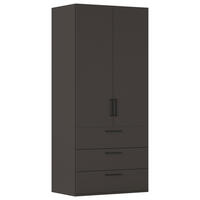 DREHTÜRENSCHRANK 101/235/61 cm,  in Graphitfarben, 2-türig  - Schwarz/Graphitfarben, Basics, Holzwerkstoff/Metall (101/235/61cm) - Novel
