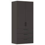 DREHTÜRENSCHRANK 101/235/61 cm,  in Graphitfarben, 2-türig  - Schwarz/Graphitfarben, Basics, Holzwerkstoff/Metall (101/235/61cm) - Novel