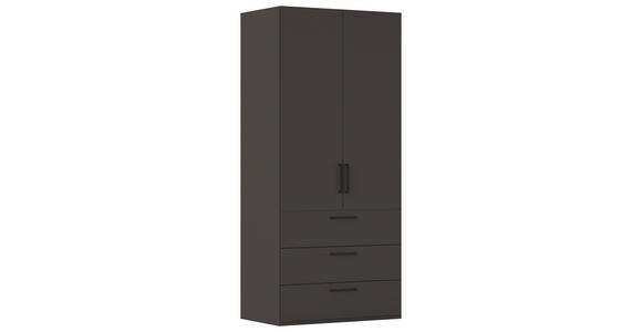 DREHTÜRENSCHRANK 101/235/61 cm,  in Graphitfarben, 2-türig  - Schwarz/Graphitfarben, Basics, Holzwerkstoff/Metall (101/235/61cm) - Novel