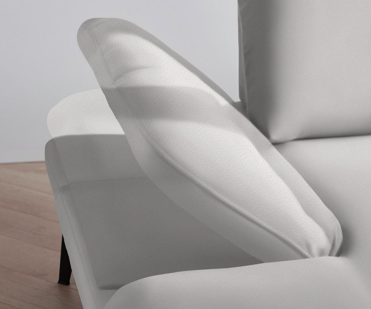 ECKSOFA in Flachgewebe Creme  - Creme/Schwarz, Design, Textil/Metall (289/180cm) - Stylife