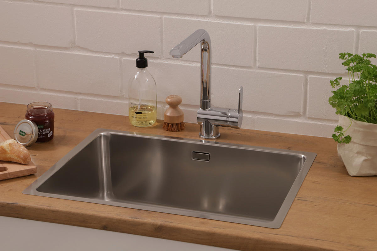 SPÜLE 1720DETROIT59X435  - Edelstahlfarben, Trend, Metall (59/22,5/44cm) - Respekta