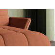 ECKSOFA Rostfarben Flachgewebe Rücken echt, Kopfteilverstellung, Sitztiefenverstellung  - Rostfarben/Schwarz, KONVENTIONELL, Textil/Metall (272/175cm) - Carryhome