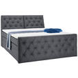 BOXSPRINGBETT 180/200 cm  in Dunkelgrau  - Dunkelgrau/Schwarz, KONVENTIONELL, Kunststoff/Textil (180/200cm) - Carryhome