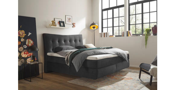 BOXSPRINGBETT 180/200 cm  in Schwarz  - Schwarz, Basics, Holzwerkstoff/Kunststoff (180/200cm) - Esposa