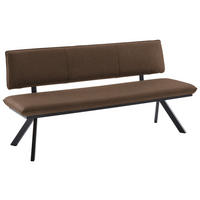SITZBANK in Metall, Textil Schwarz, Dunkelbraun  - Dunkelbraun/Schwarz, Design, Textil/Metall (180/86,5/60cm) - Cantus