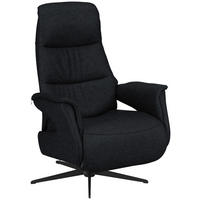 RELAXSESSEL in Leder Schwarz  - Schwarz, Design, Leder/Metall (74/105/83cm) - Welnova