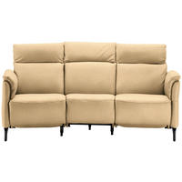 TRAPEZSOFA Mikrofaser Beige  - Beige/Schwarz, Konventionell, Textil/Metall (221/103/95cm) - Dieter Knoll