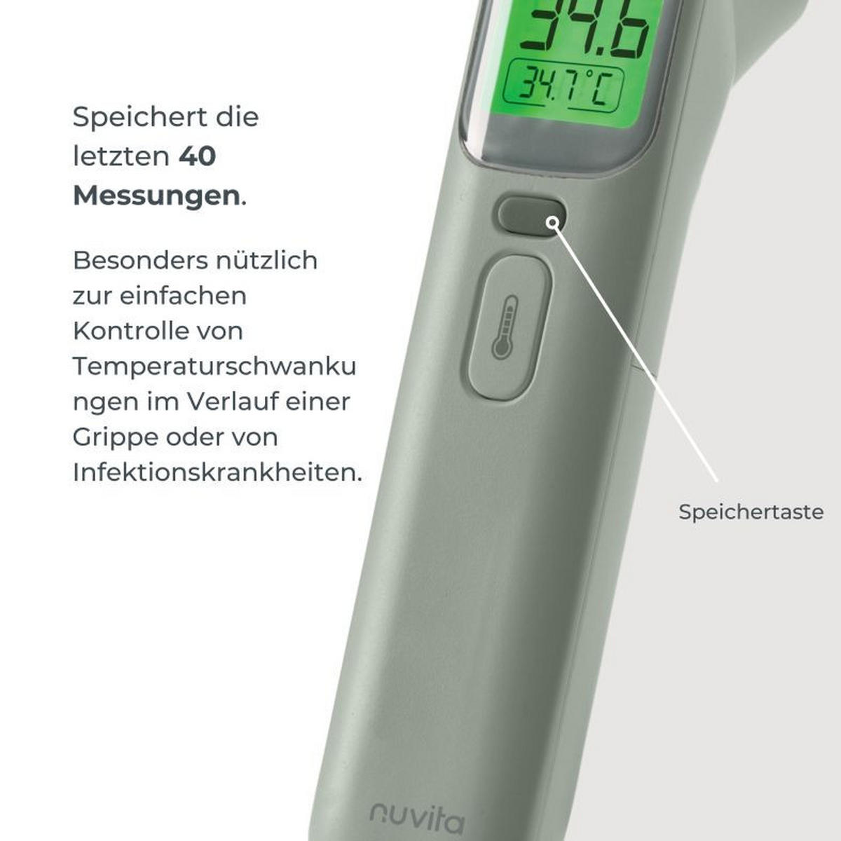 STIRNTHERMOMETER NuvitaMed  - Basics (5/5/15cm)