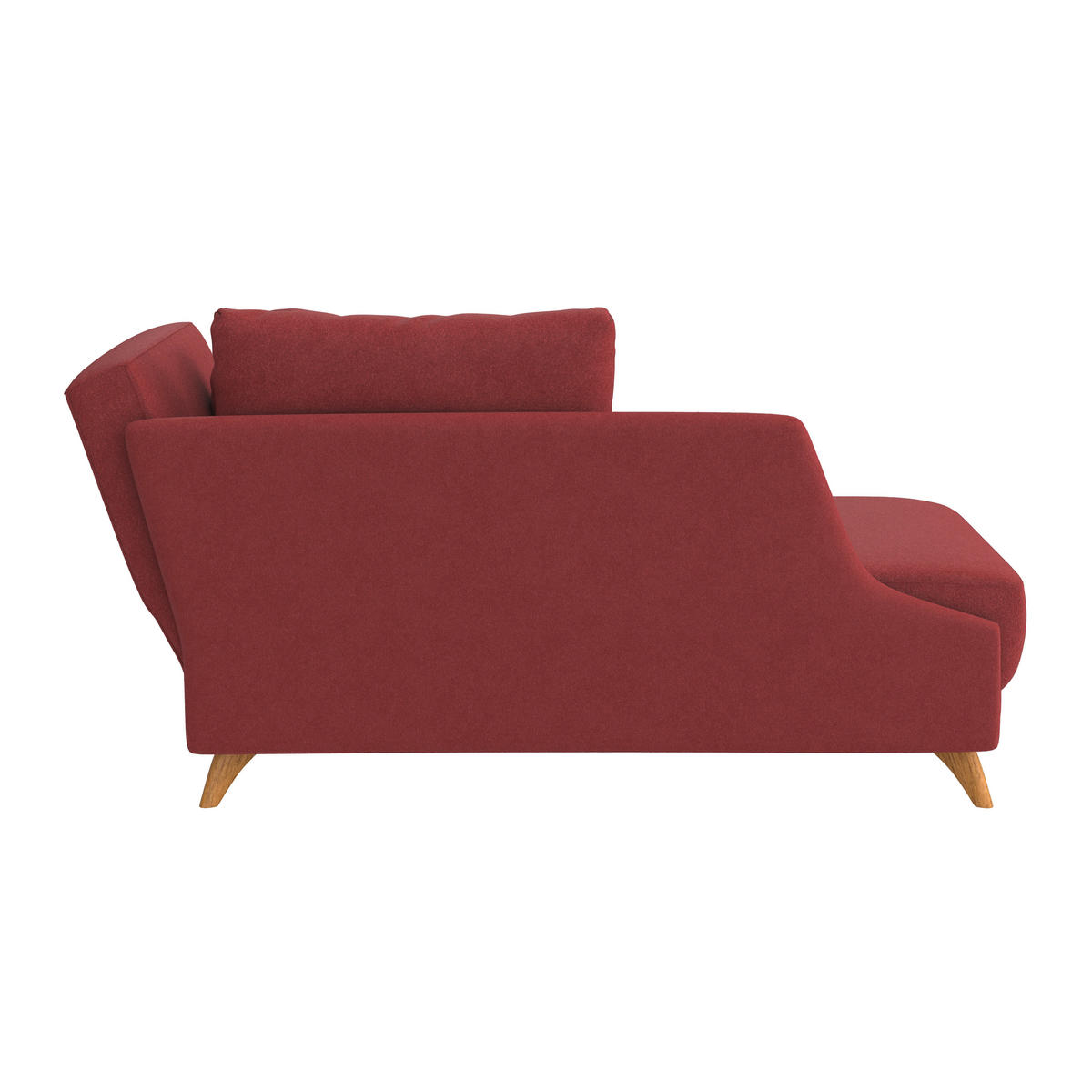 RÉCAMIERE in Flachgewebe Dunkelrot  - Eichefarben/Dunkelrot, Modern, Holz/Textil (205/74-87/94cm) - Bali