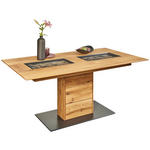 ESSTISCH in Holz, Metall, Glas 180/95/76,1 cm   - Schieferfarben/Eichefarben, Natur, Glas/Holz (180/95/76,1cm) - Valnatura