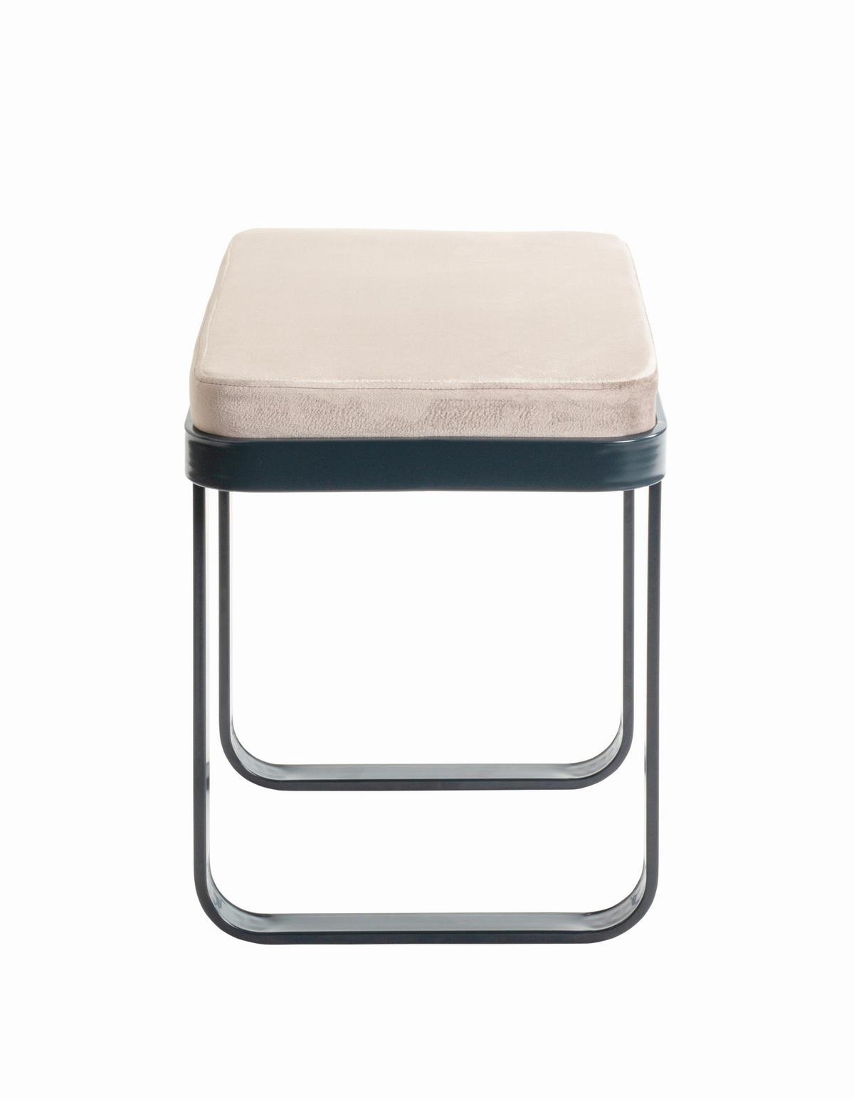 HOCKER Samt Kaschmir  - Kaschmir/Anthrazit, KONVENTIONELL, Textil/Metall (56/48/36cm)