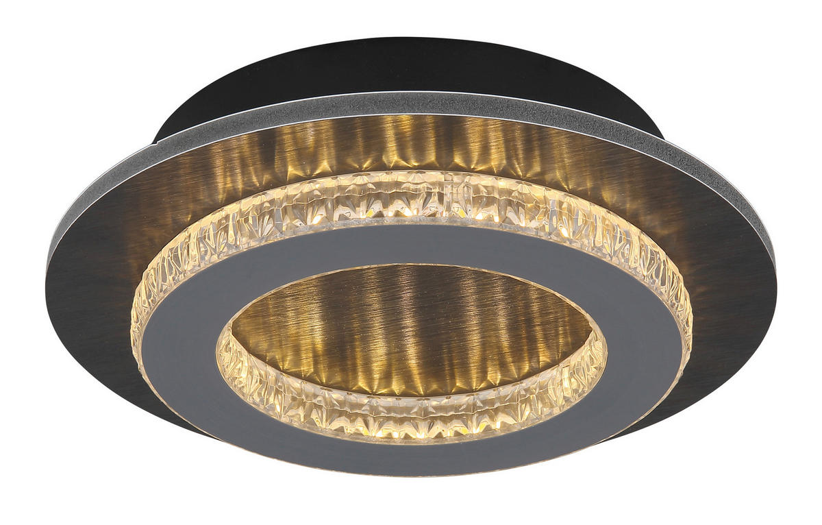 LED-DECKENLEUCHTE 20/5,5 cm   - Klar/Anthrazit, Design, Kunststoff/Metall (20/5,5cm) - Globo