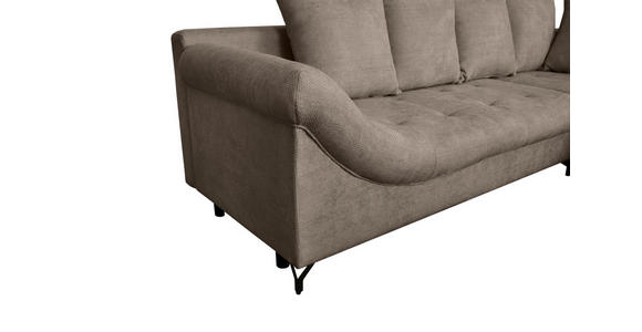ECKSOFA Braun Struktur - Schwarz/Braun, KONVENTIONELL, Textil/Metall (274/194cm) - Carryhome