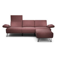 3-SITZER-SOFA in Chenille Rot  - Rot/Schwarz, Design, Textil/Metall (234-264/85/86-94cm) - SENSOO