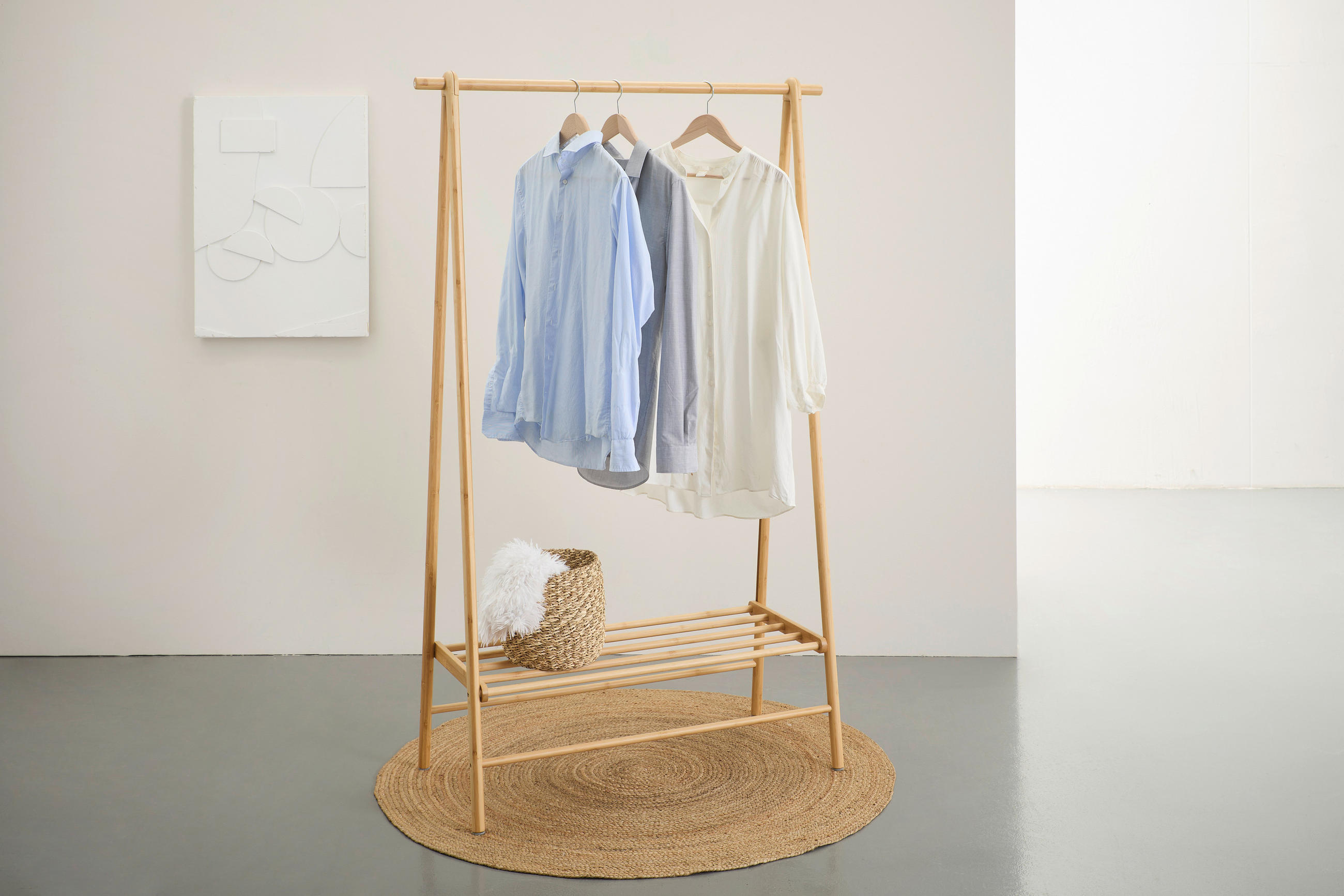 KLEIDERSTÄNDER in Naturfarben 104/164/46 cm   - Naturfarben, Basics, Holz (104/164/46cm) - Carryhome