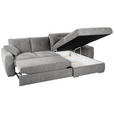 ECKSOFA in Mikrofaser Grau  - Chromfarben/Grau, MODERN, Kunststoff/Textil (276/193cm) - Hom`in