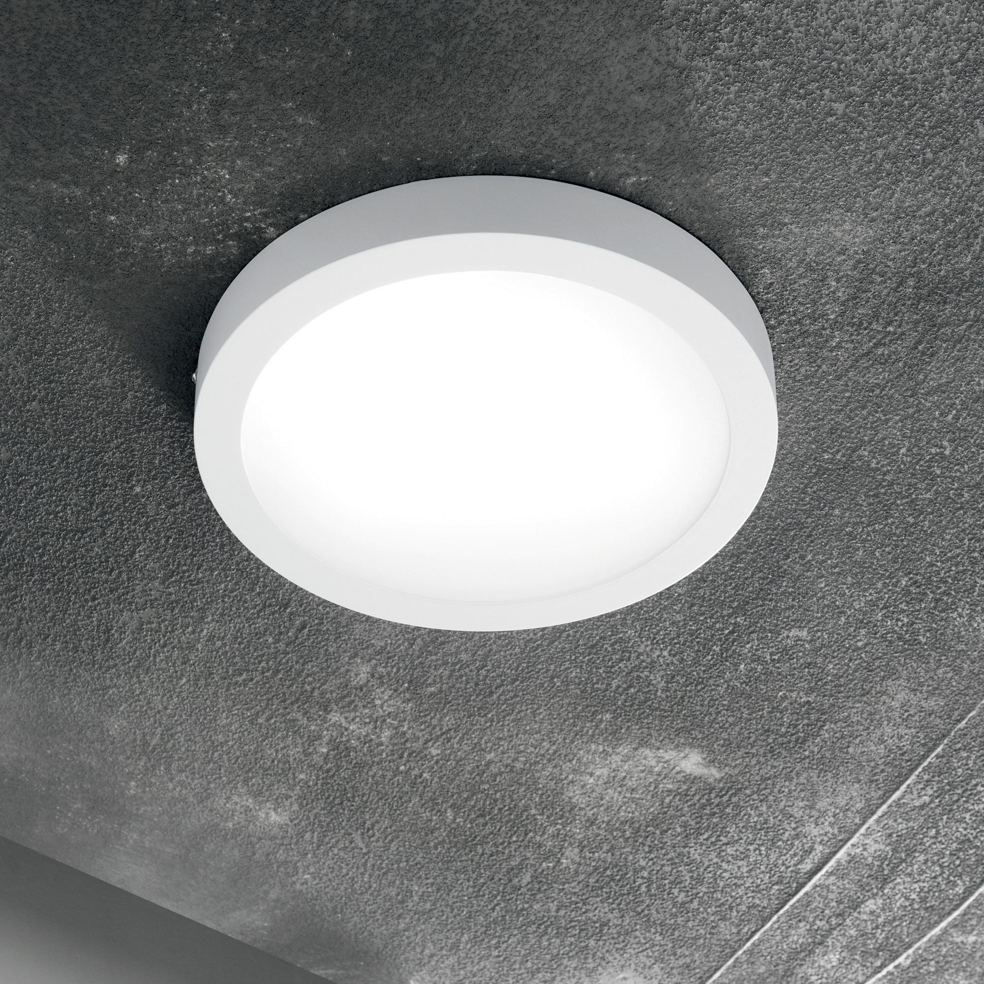 LED-DECKENLEUCHTE Univeral Round 40/4 cm   - Weiß, KONVENTIONELL, Metall (40/4cm) - Ideal Lux