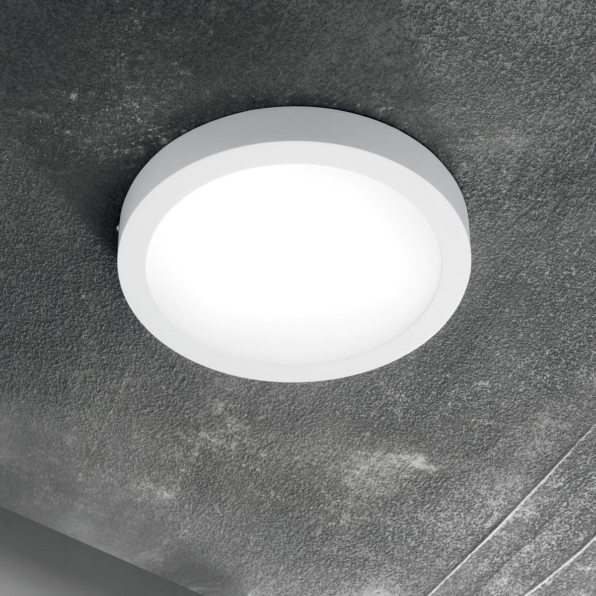 LED-DECKENLEUCHTE Univeral Round 40/4 cm   - Weiß, KONVENTIONELL, Metall (40/4cm) - Ideal Lux