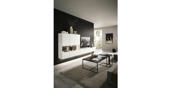 WOHNWAND in Weiß 348,8/171,9/37,1 cm - Schwarz/Weiß, Design, Glas/Keramik (348,8/171,9/37,1cm) - Dieter Knoll