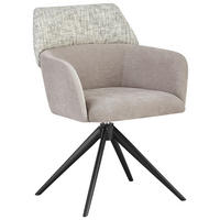 ARMLEHNSTUHL  in Eisen Webstoff  - Greige/Schwarz, Design, Textil/Metall (61/83/61cm) - Novel