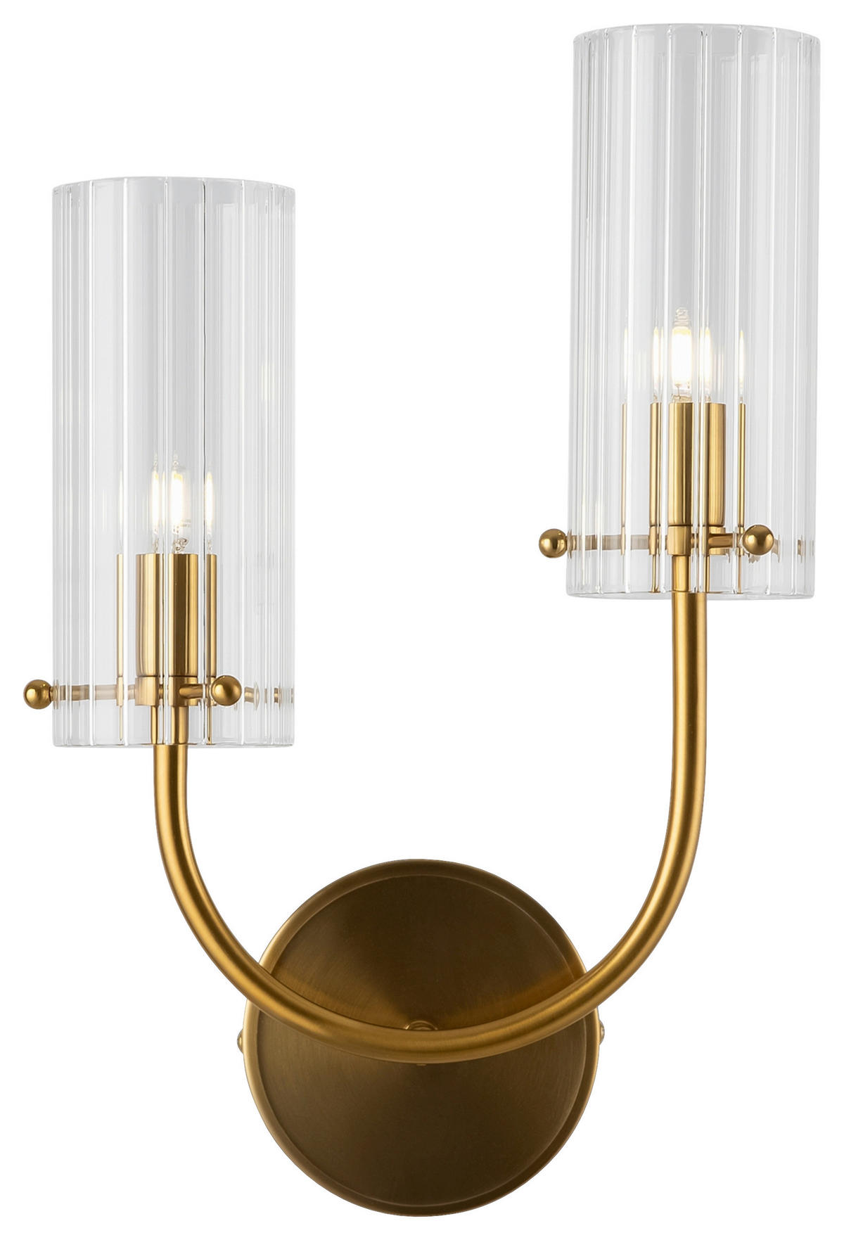 WANDLEUCHTE 25/38/12 cm   - Messingfarben, Basics, Glas/Metall (25/38/12cm) - MAYTONI