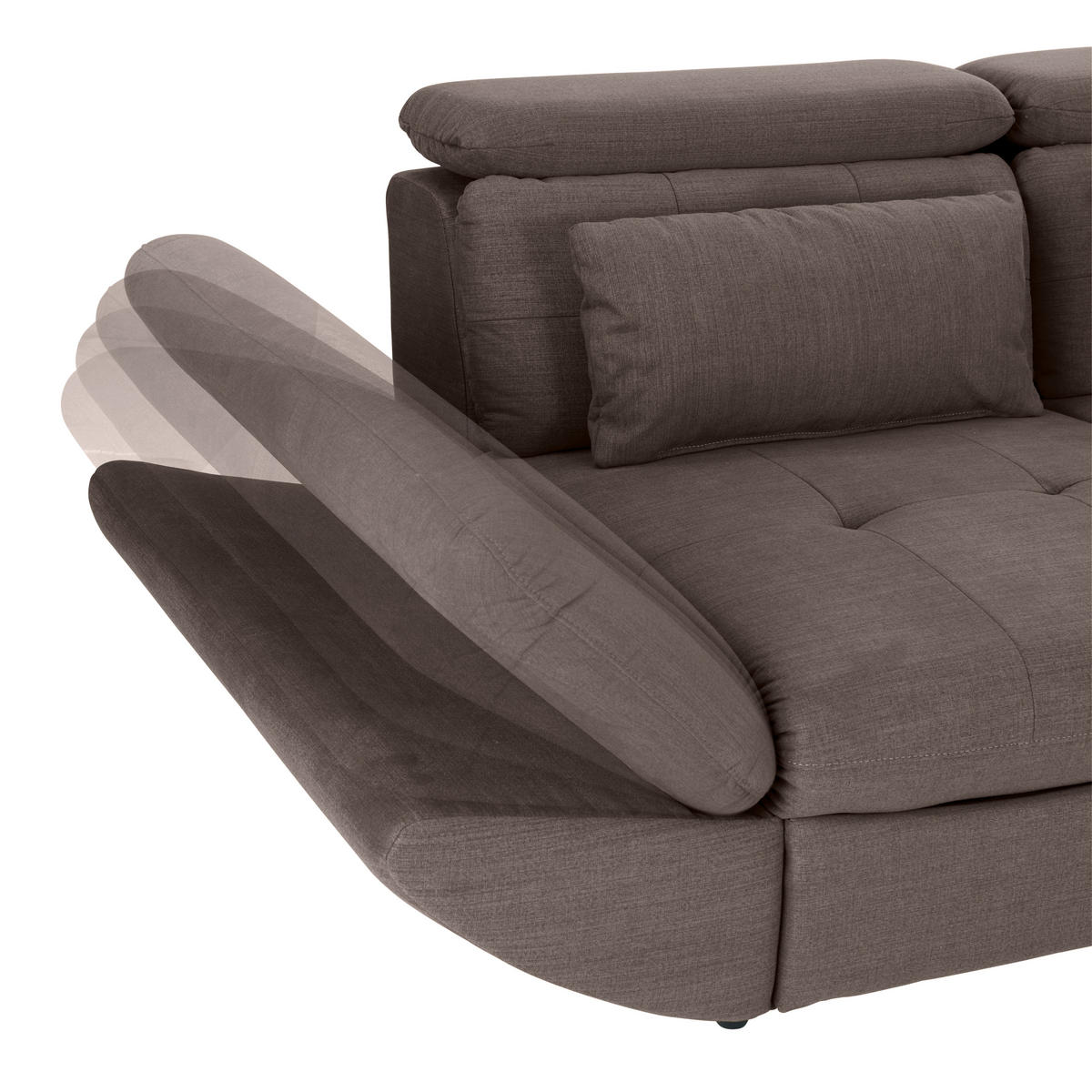 WOHNLANDSCHAFT Dunkelbraun Webstoff  - Dunkelbraun/Schwarz, MODERN, Kunststoff/Textil (233/311cm) - MID.YOU