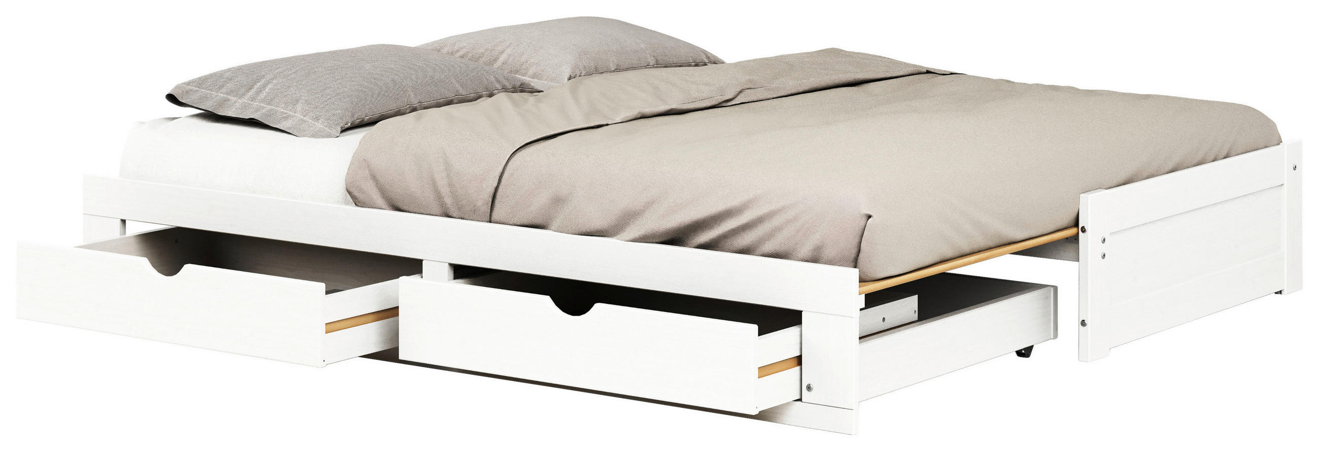 AUSZIEHBETT 90/200 cm  in Weiß  - Weiß, MODERN, Holz/Holzwerkstoff (90/200cm) - MID.YOU