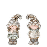 KARÁCSONYI FIGURA - szürke, Basics, műanyag (8/6/15cm)