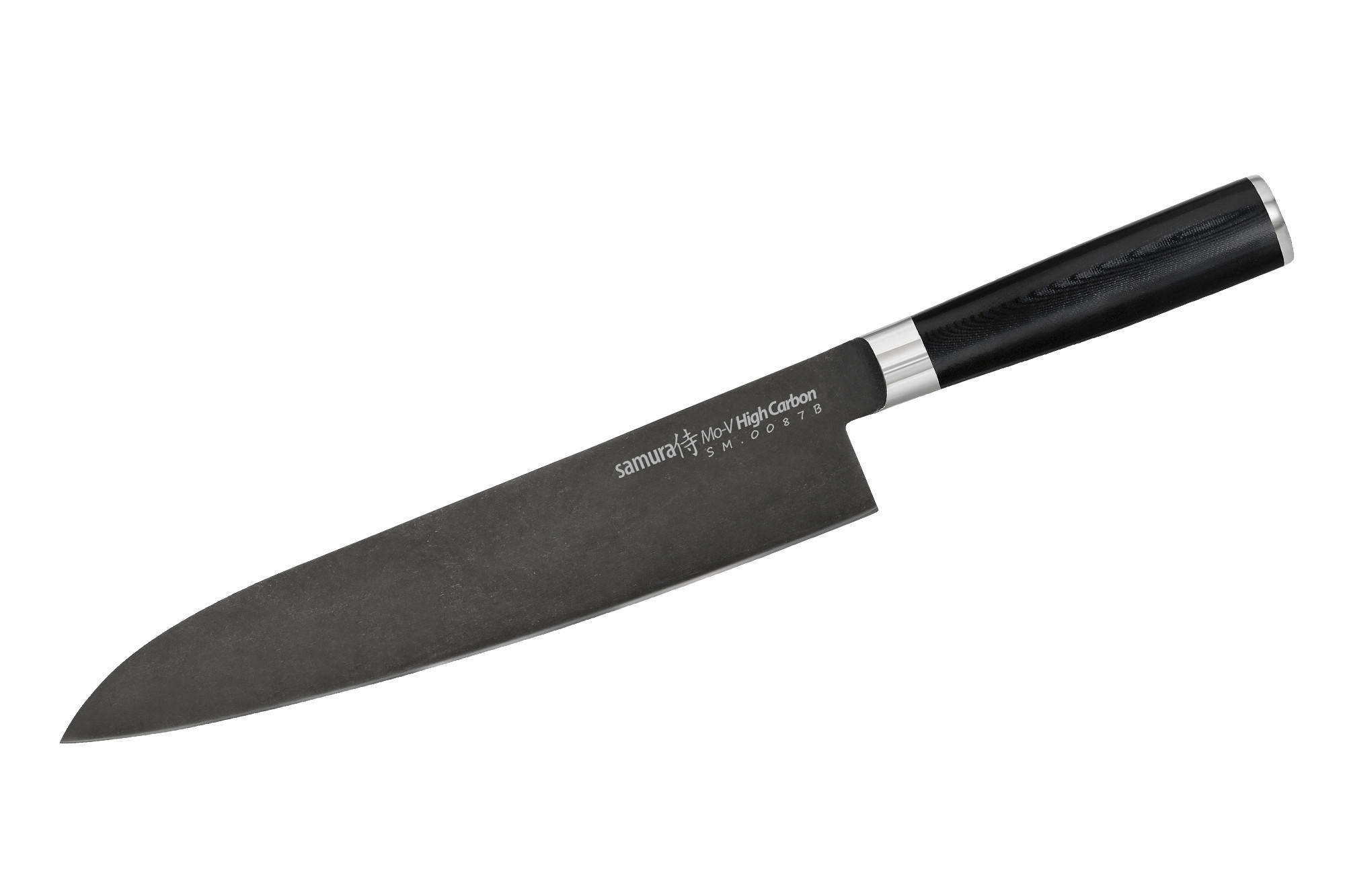 NOŽ ZA ŠEFA KUHINJE  MO-V STONEWASH 37.5/5.1/2.4 cm            - črna, Basics, kovina/leseni material (37.5/5.1/2.4cm) - Samura