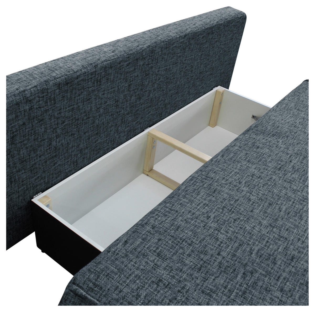 SCHLAFSOFA in Plüsch Blau  - Blau/Beige, Design, Kunststoff/Textil (214/96/105cm) - MID.YOU
