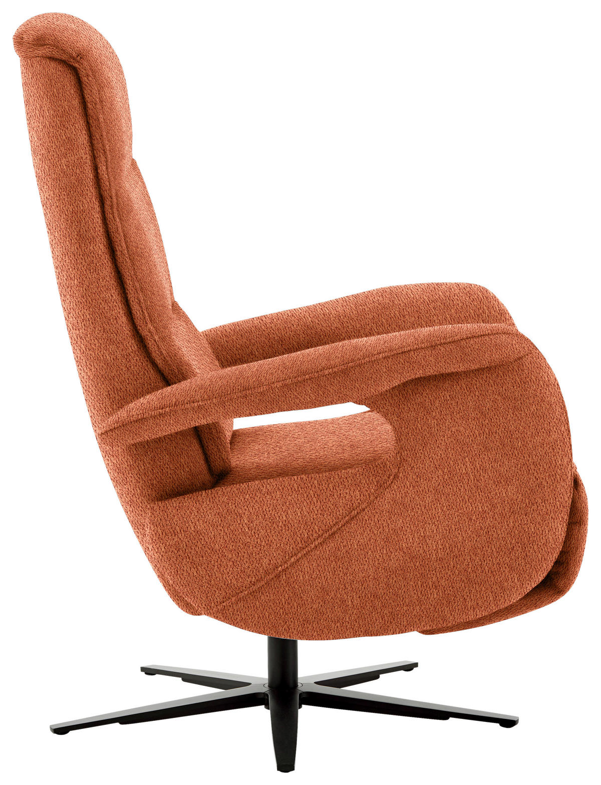 RELAXSESSEL in Textil Terracotta  - Terracotta/Schwarz, Design, Textil/Metall (71/112/83-176cm) - Beldomo Style