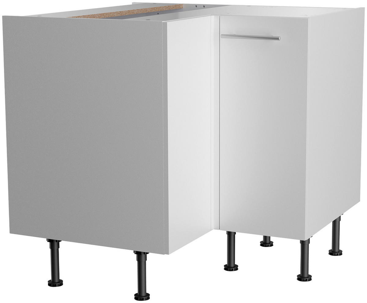 ECKKÜCHE 270/200 cm  in Weiß  - Edelstahlfarben/Anthrazit, Basics, Holzwerkstoff/Metall (270/200cm) - Optifit