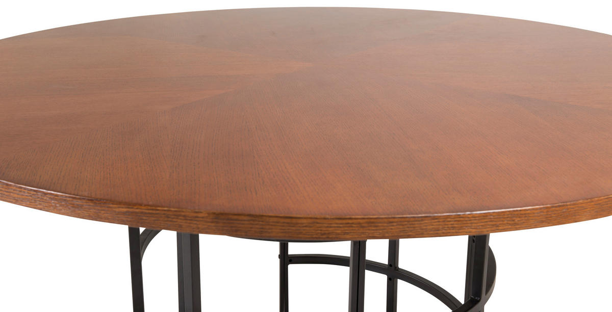 ESSTISCH in Metall, Holzwerkstoff 140/140/75 cm  - Cognac/Schwarz, Design, Holzwerkstoff/Metall (140/140/75cm) - Livetastic