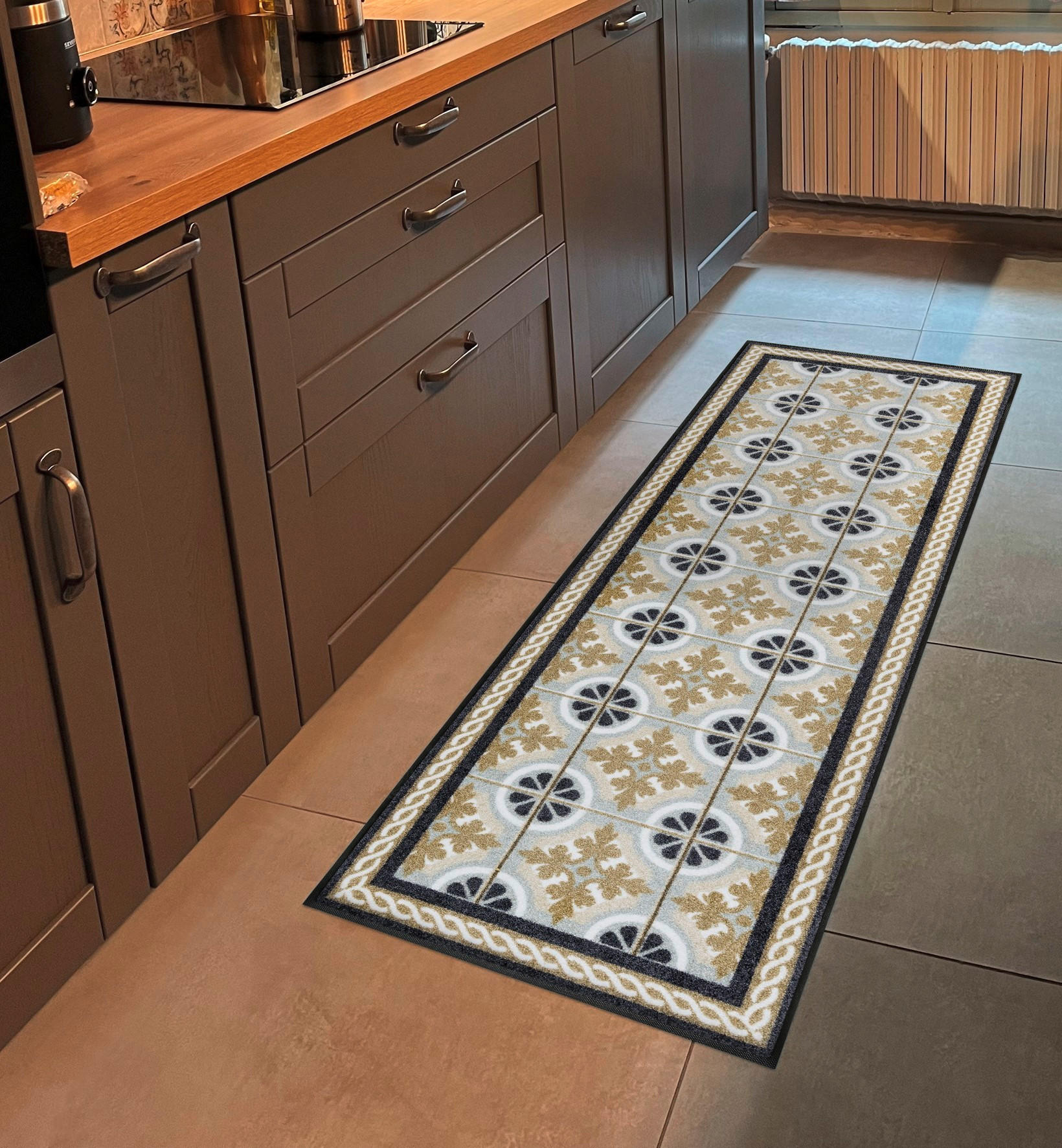 KÜCHENLÄUFER 60/180 cm Kitchen Tiles Multicolor  - Multicolor, KONVENTIONELL, Kunststoff/Textil (60/180cm) - wash+dry