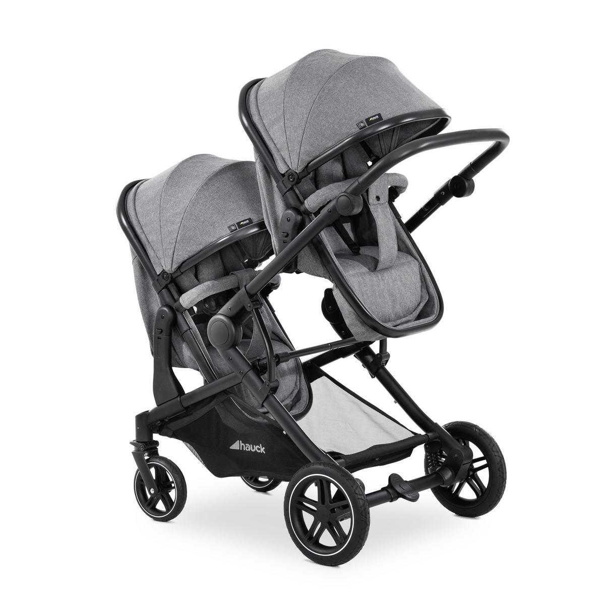 ZWILLINGSWAGEN ATLANTIK TWIN  - Schwarz/Grau, Basics, Textil/Metall (125/64/108cm) - Hauck