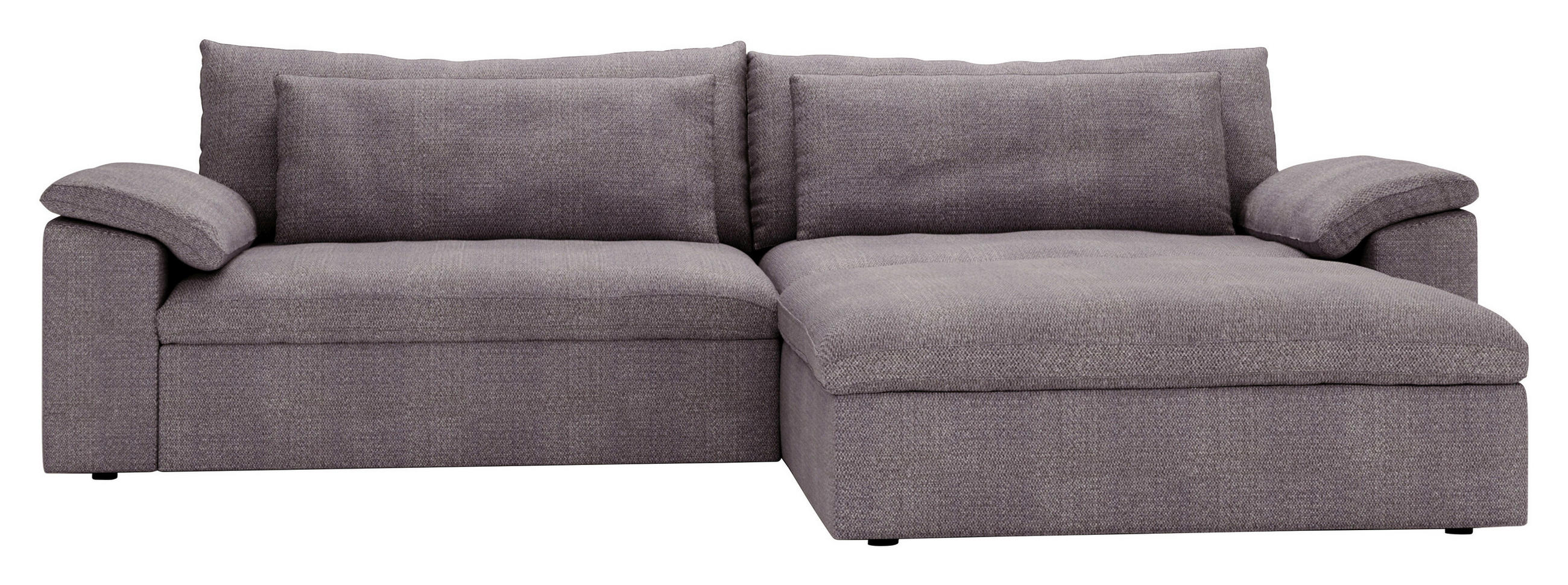 ECKSOFA  in Webstoff Grau, Lila  306/198 cm  - Lila/Schwarz, MODERN, Kunststoff/Textil (306/198cm) - Carryhome