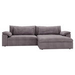 ECKSOFA  in Webstoff Grau, Lila  306/198 cm  - Lila/Schwarz, MODERN, Kunststoff/Textil (306/198cm) - Carryhome