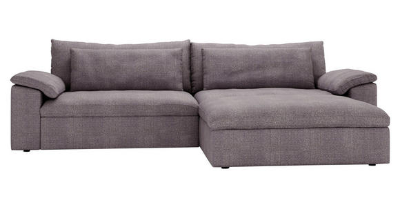 ECKSOFA  in Webstoff Grau, Lila  306/198 cm  - Lila/Schwarz, MODERN, Kunststoff/Textil (306/198cm) - Carryhome