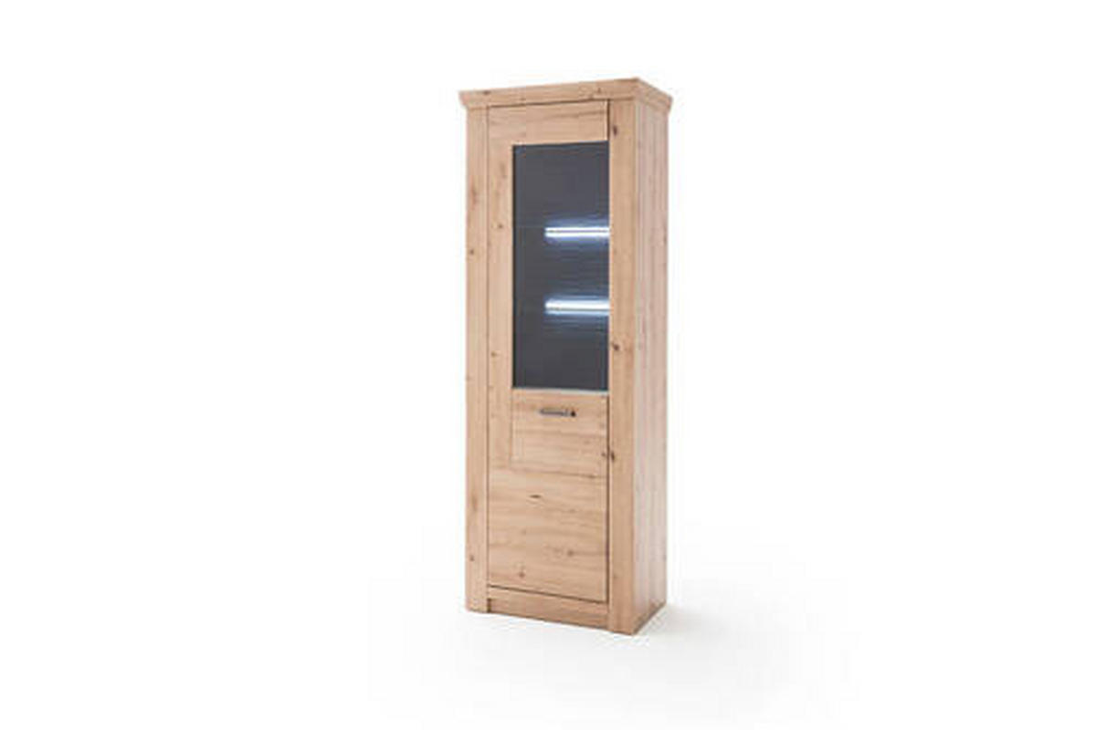 VITRINE in Eichefarben, Anthrazit  - Eichefarben/Anthrazit, Design, Glas/Holz (74/211/45cm) - Livetastic