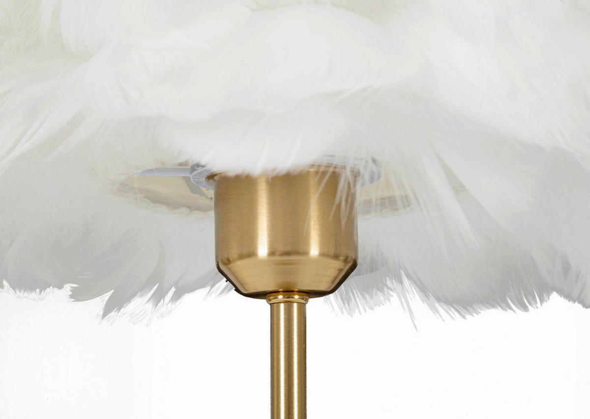 TISCHLEUCHTE - Goldfarben/Weiß, Basics, Kunststoff/Metall (30/50/30cm)