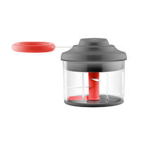 GEMÜSESCHNEIDER-AUFSATZ - Dunkelgrau/Rot, Basics, Kunststoff/Metall (14/14/14cm) - moHA!