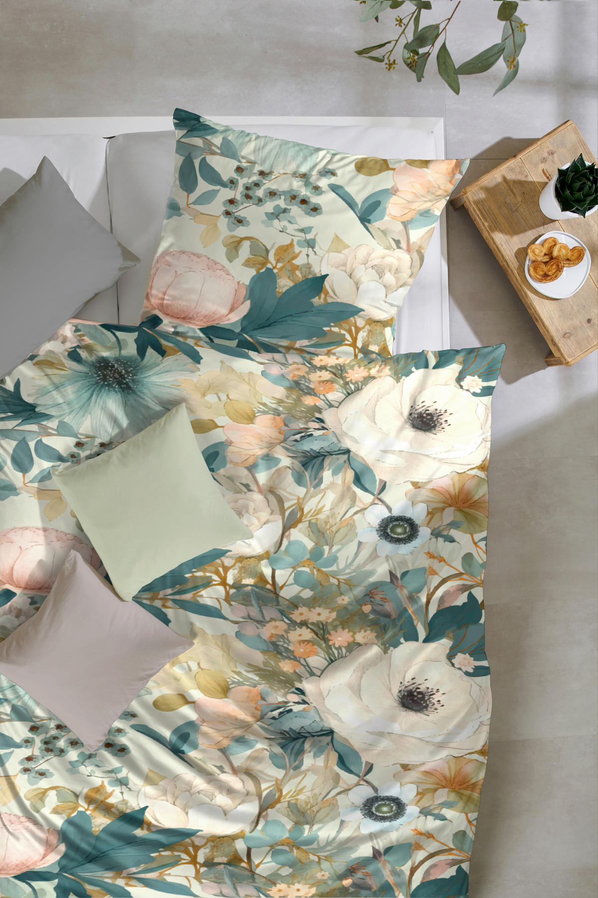 BETTWÄSCHE Makosatin 135/200 cm  - Jadegrün/Dunkelgrün, Basics, Textil (135/200cm)