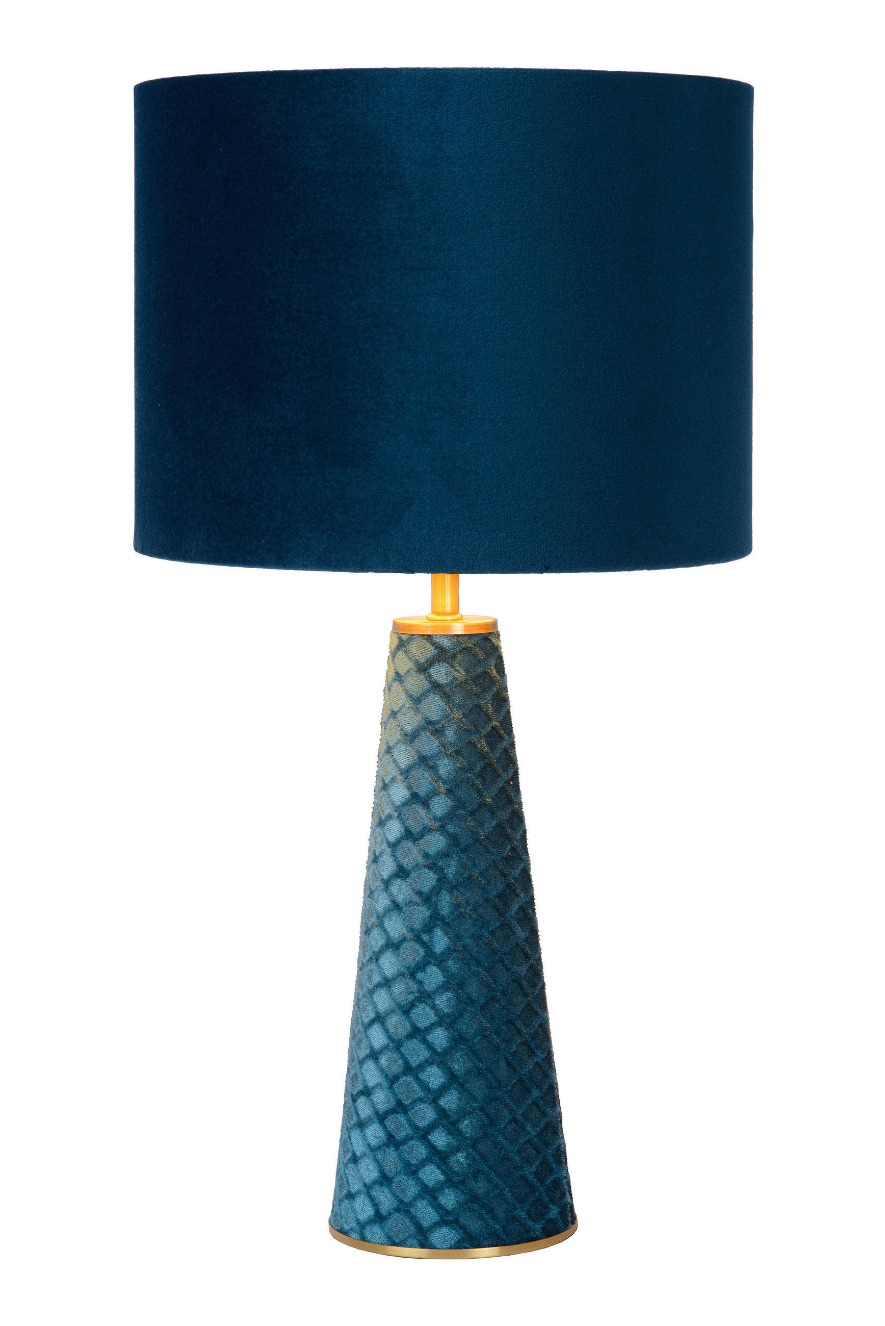 TISCHLEUCHTE EXTRAVAGANZA VELVET 25/47 cm   - Türkis/Goldfarben, Design, Textil/Metall (25/47cm) - Lucide