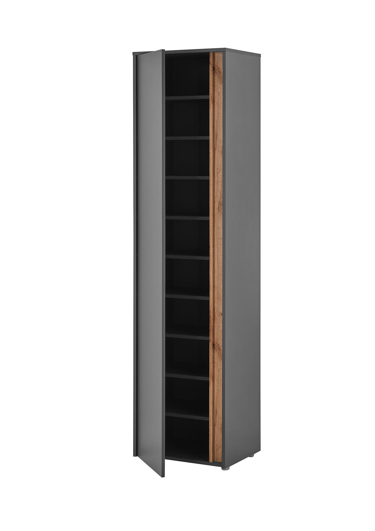 GARDEROBENSCHRANK  in 50/200/40 cm  - Anthrazit/Eiche Wotan, Design, Holzwerkstoff/Kunststoff (50/200/40cm) - Modante