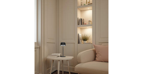 AKKU-TISCHLEUCHTE Las Vegas 10,5/27 cm  - Transparent/Schwarz, Design, Kunststoff/Metall (10,5/27cm) - Novel