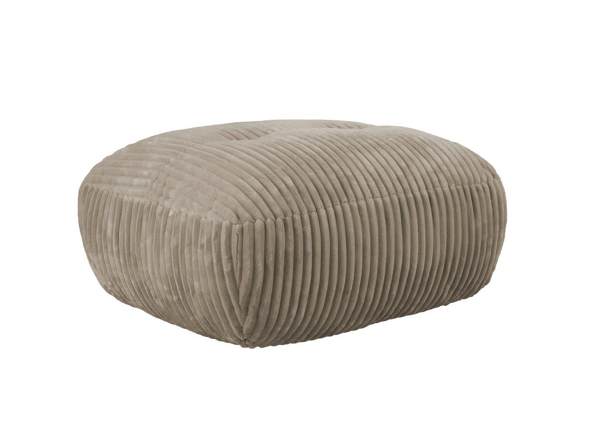 HOCKER BE FLUFFY Cord Beige  - Beige/Schwarz, MODERN, Kunststoff/Textil (92/46/74cm) - Trendmanufaktur