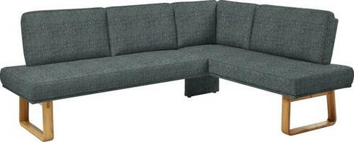 ECKBANK 265/174 cm  in Türkis, Eichefarben  - Türkis/Eichefarben, Design, Holz/Textil (265/174cm) - Dieter Knoll