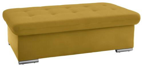 HOCKER Flachgewebe Gelb  - Gelb/Silberfarben, Design, Textil/Metall (137/43/74cm) - Cantus