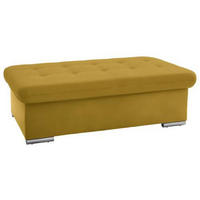 HOCKER in Textil Gelb  - Gelb/Silberfarben, Design, Textil/Metall (137/43/74cm) - Cantus
